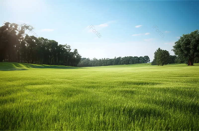 炎炎夏日的蓝天白云宽阔的绿色草坪摄影背景,高清,摄影图,摄影图片,图片大全,摄影图免费下载